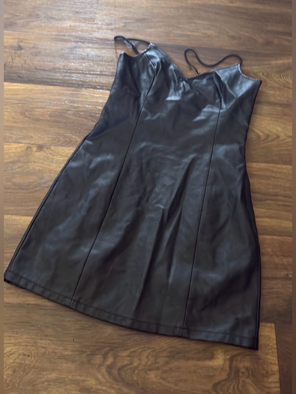 Abercrombie & Fitch Black Faux Leather Mini Dress